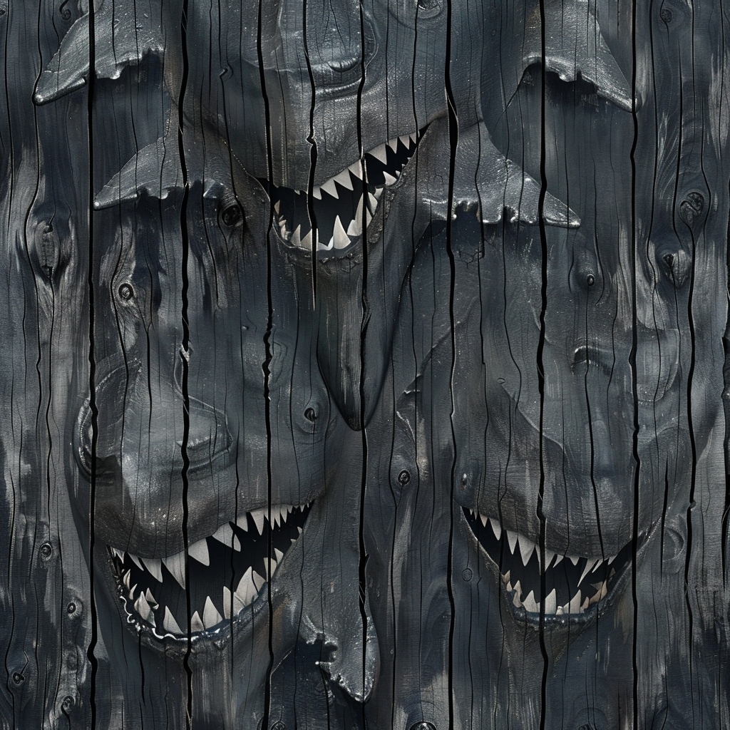 Dark driftwood shark teeth pattern