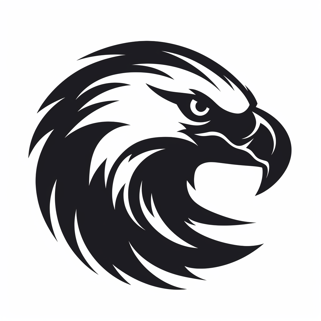 Abstract black eagles head logo on white background