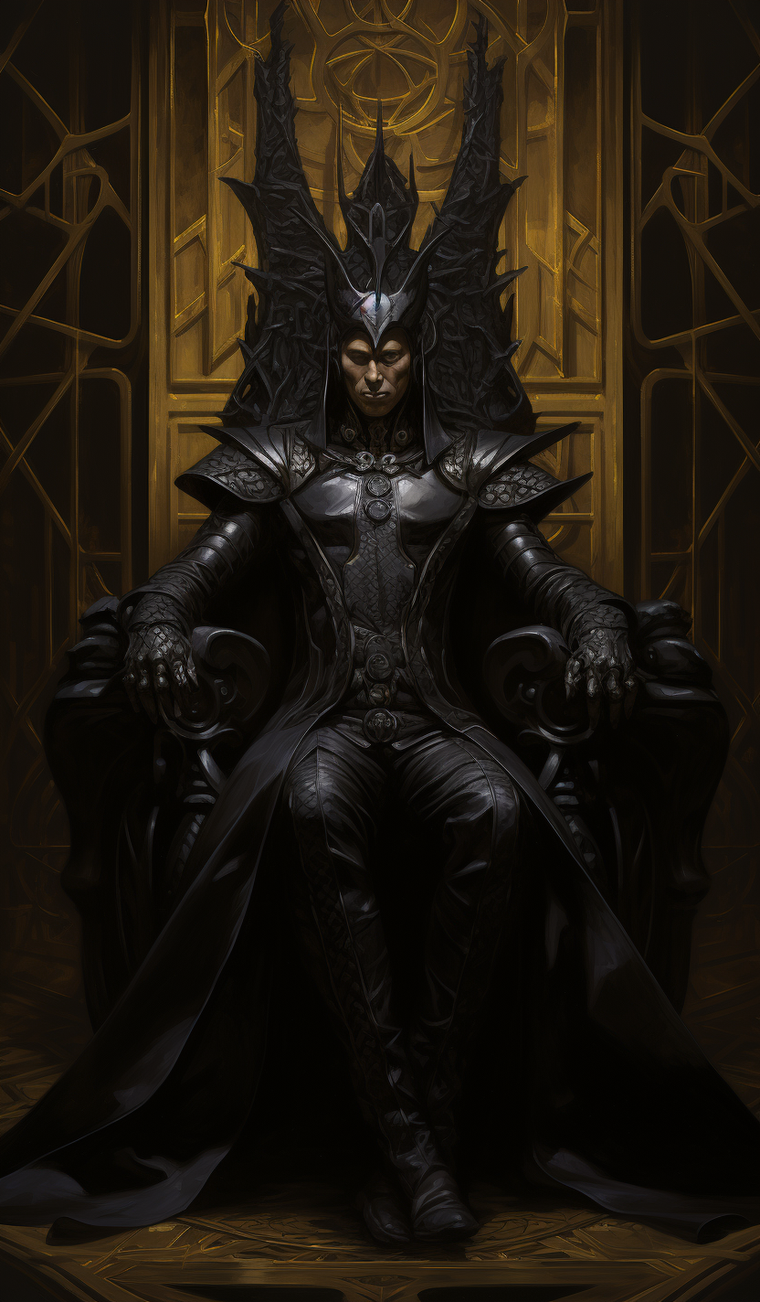 Emperor of the Black Empire on Throne