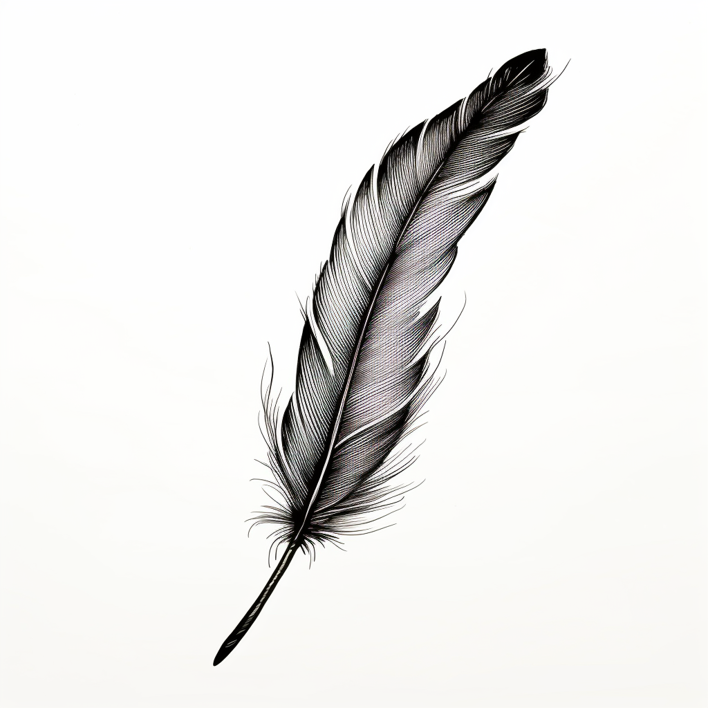 Simple Black Feather Sketch