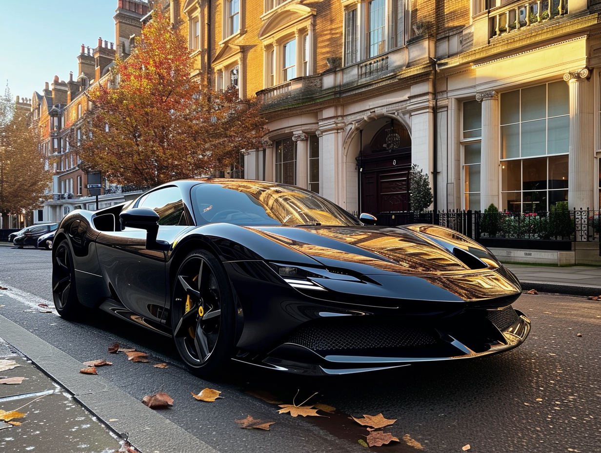 Black Ferrari SF90 Baja Modified in London