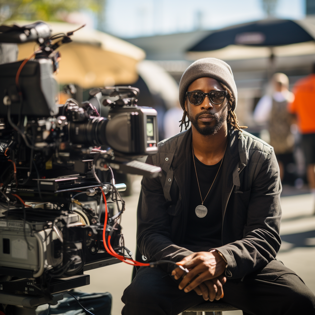 Black film director on set