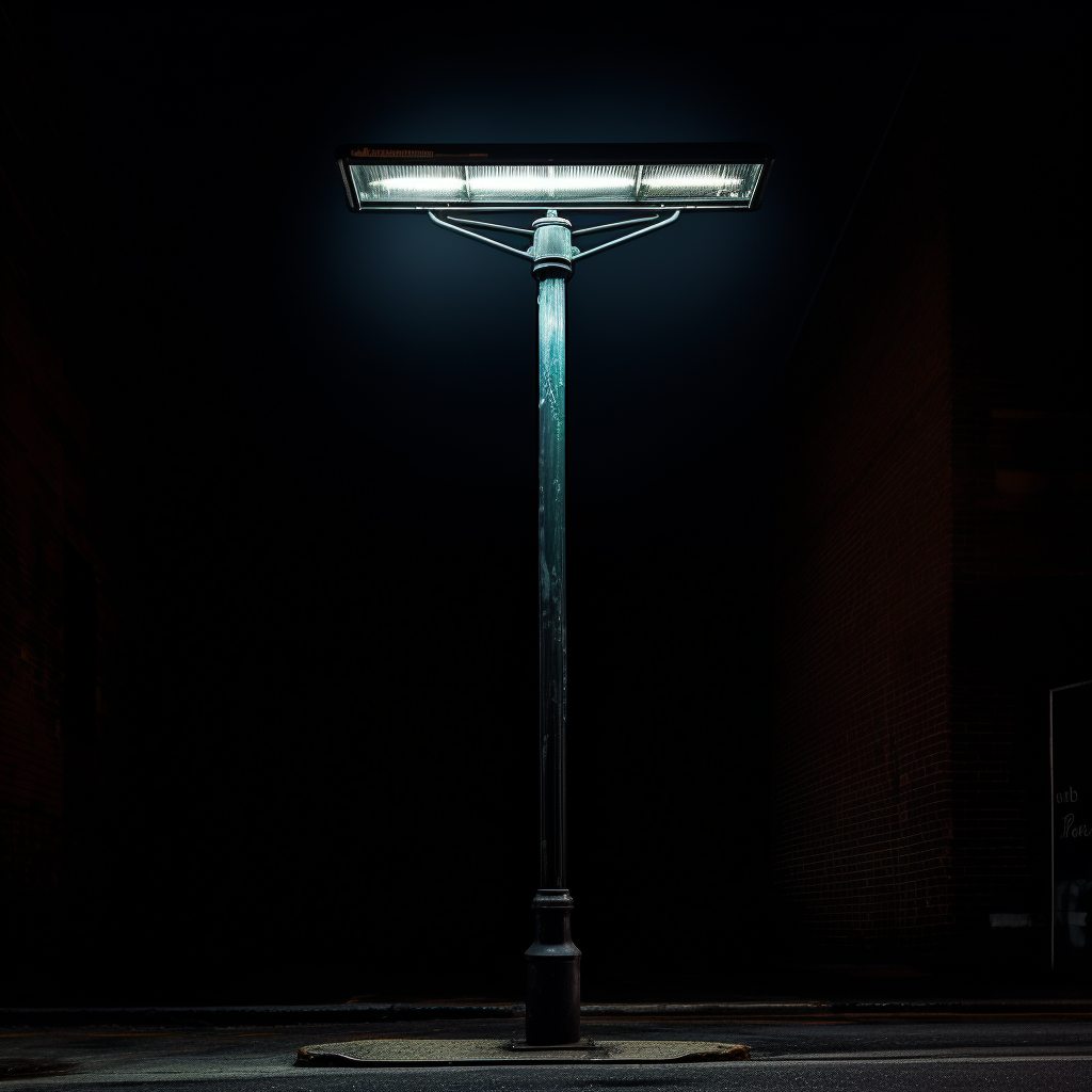 Colorful street light illuminating urban area