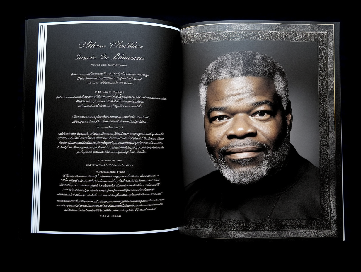 Upscale black funeral program design