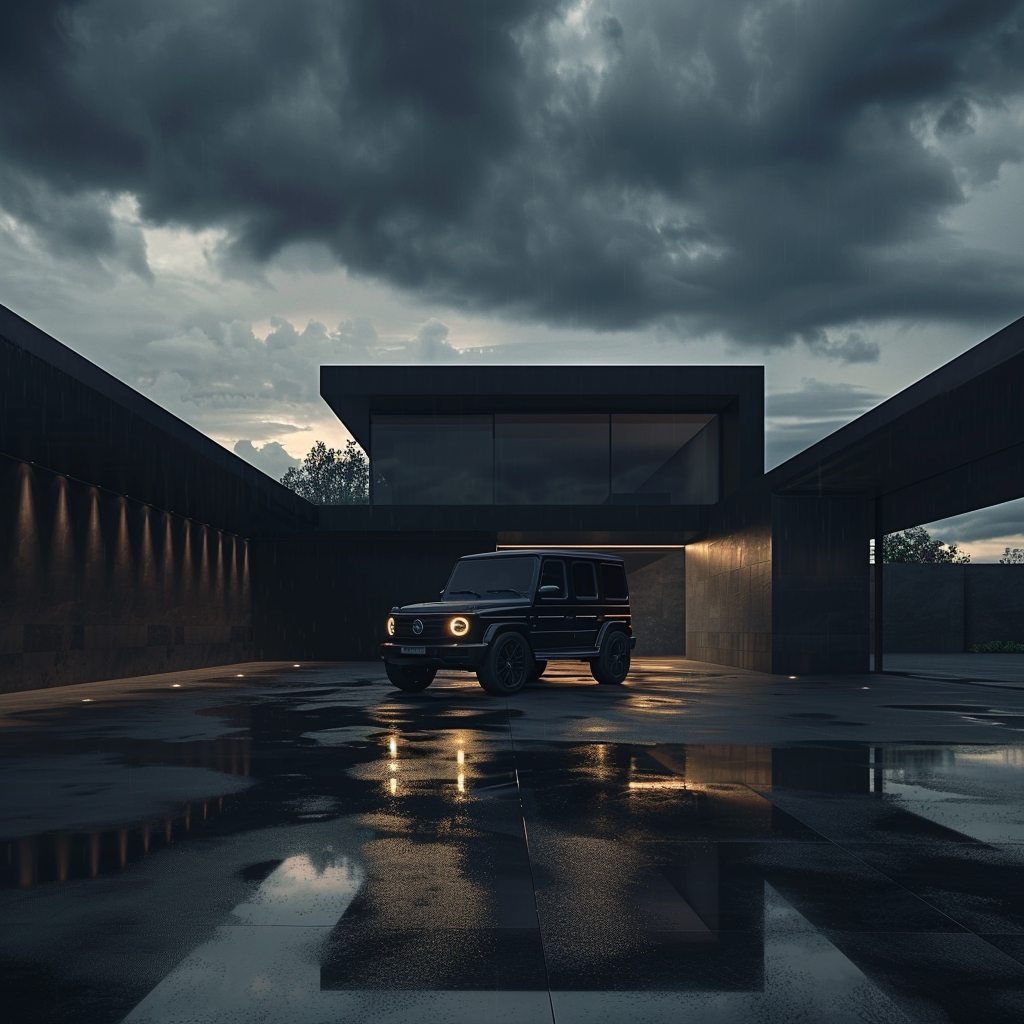 Black G-Wagon in Underground Garage