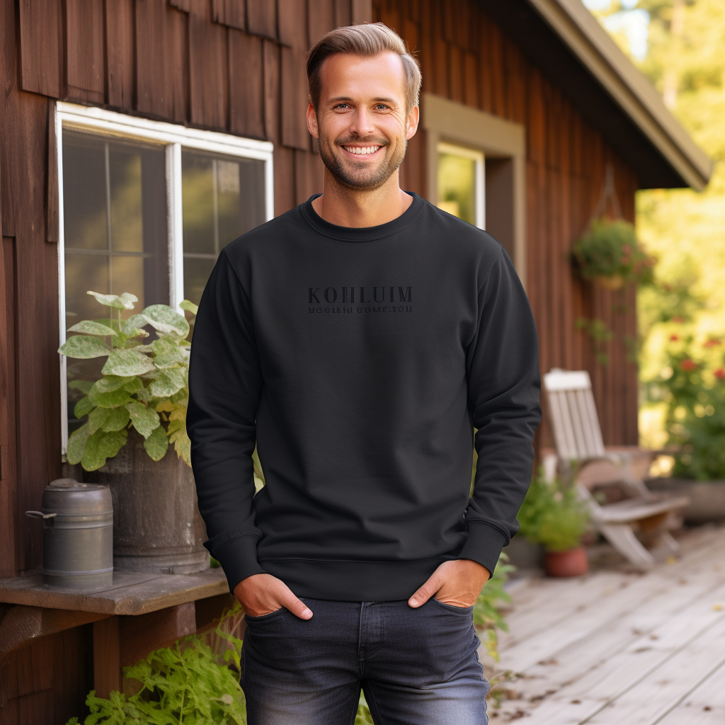 Blank black sweatshirt on a handsome male