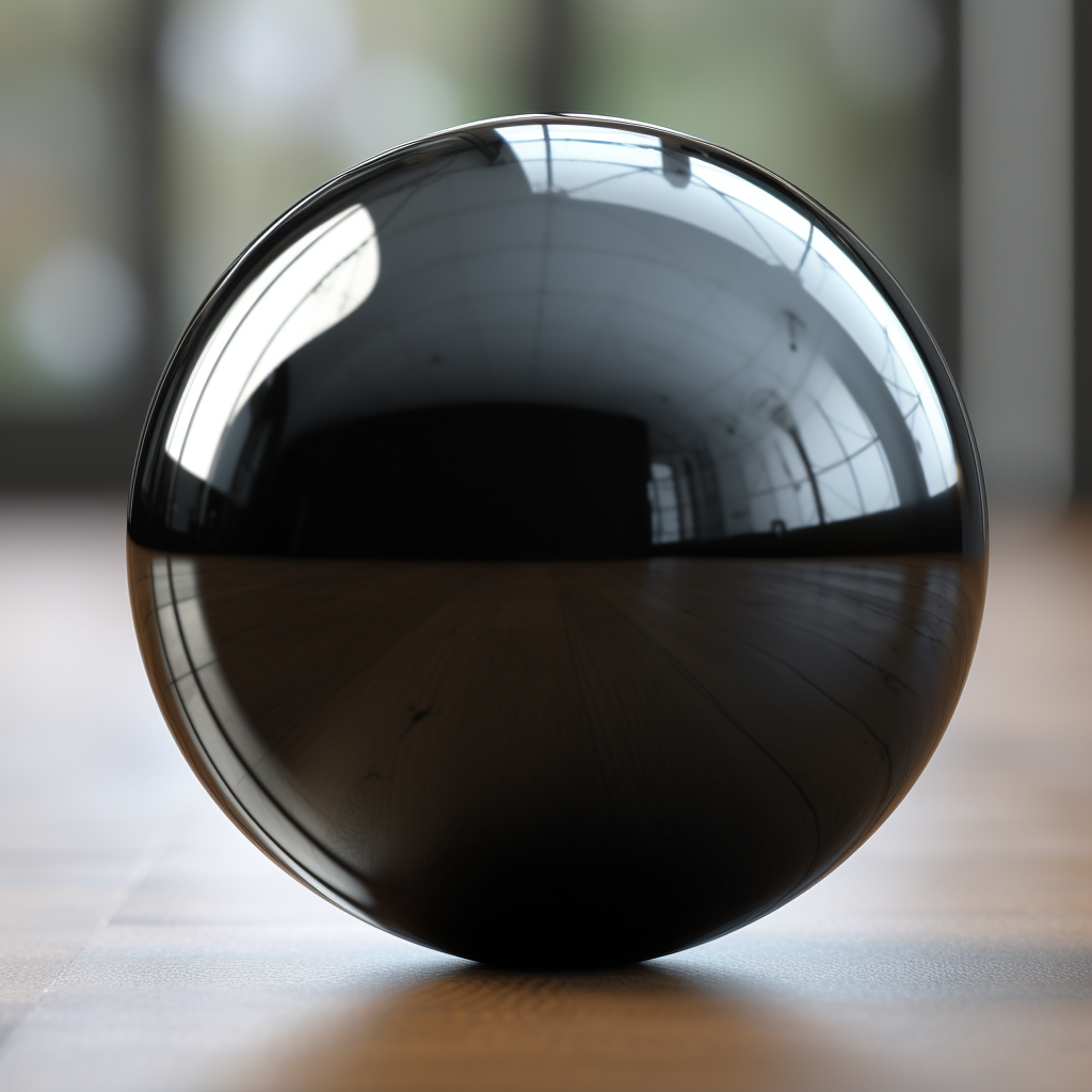 Black Glass Ball 3D Render