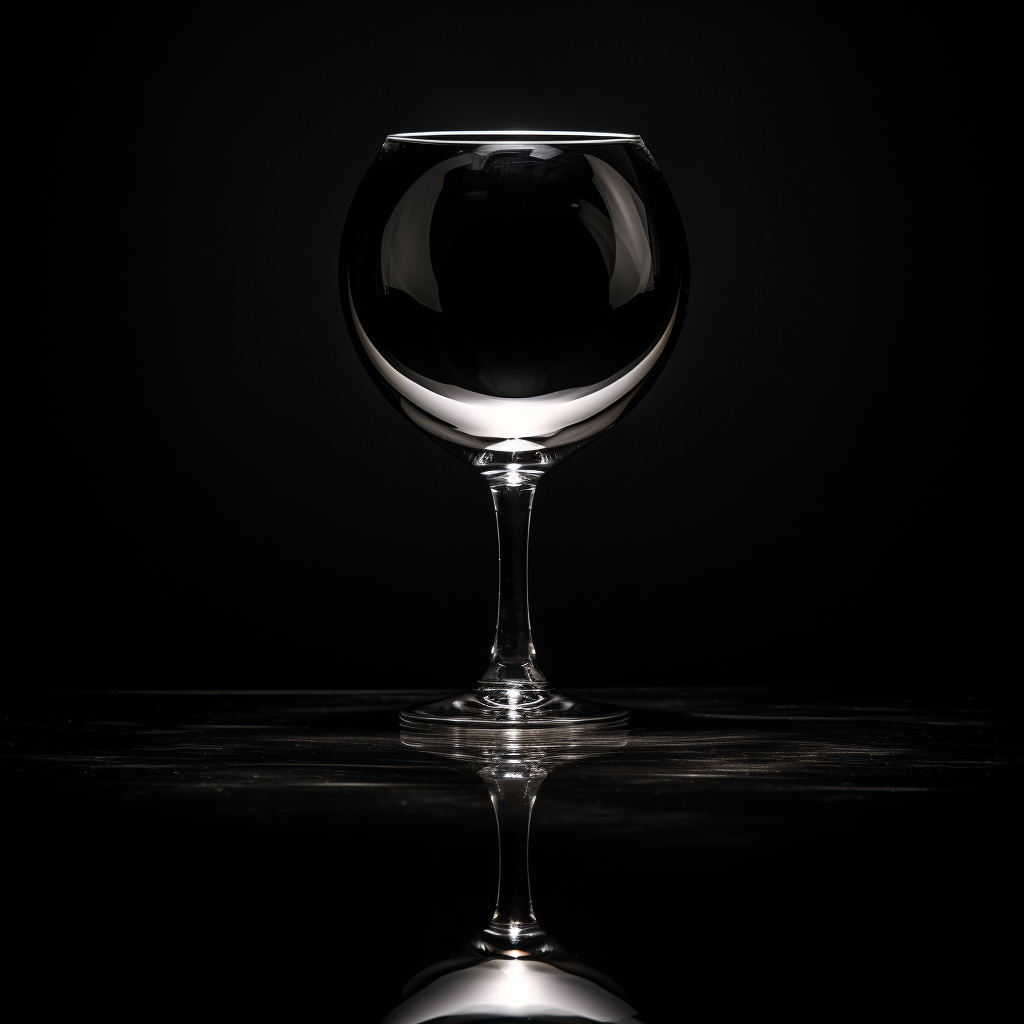 Stunning glass reflection on black