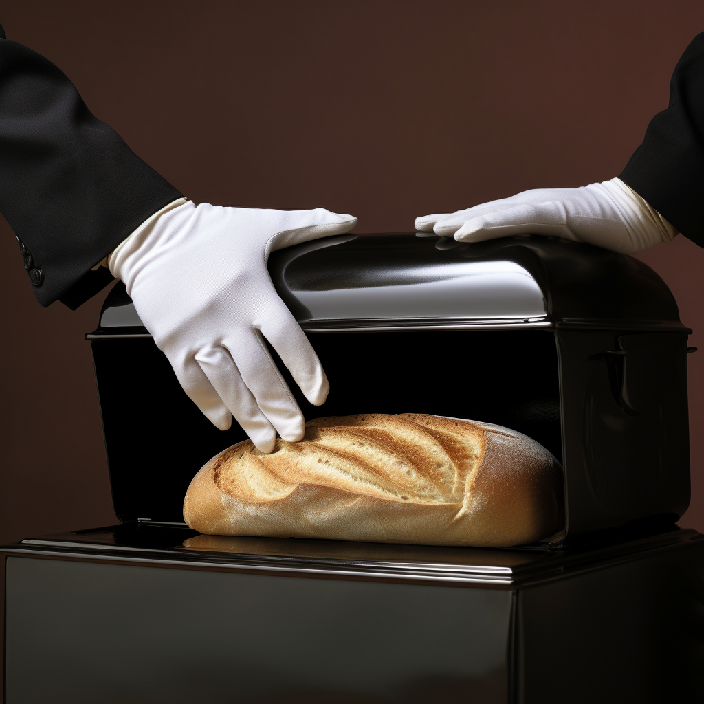 hand in bread bin