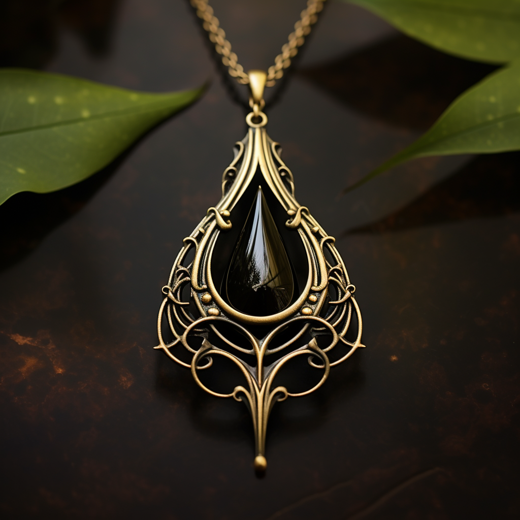 Black gold tear drop design