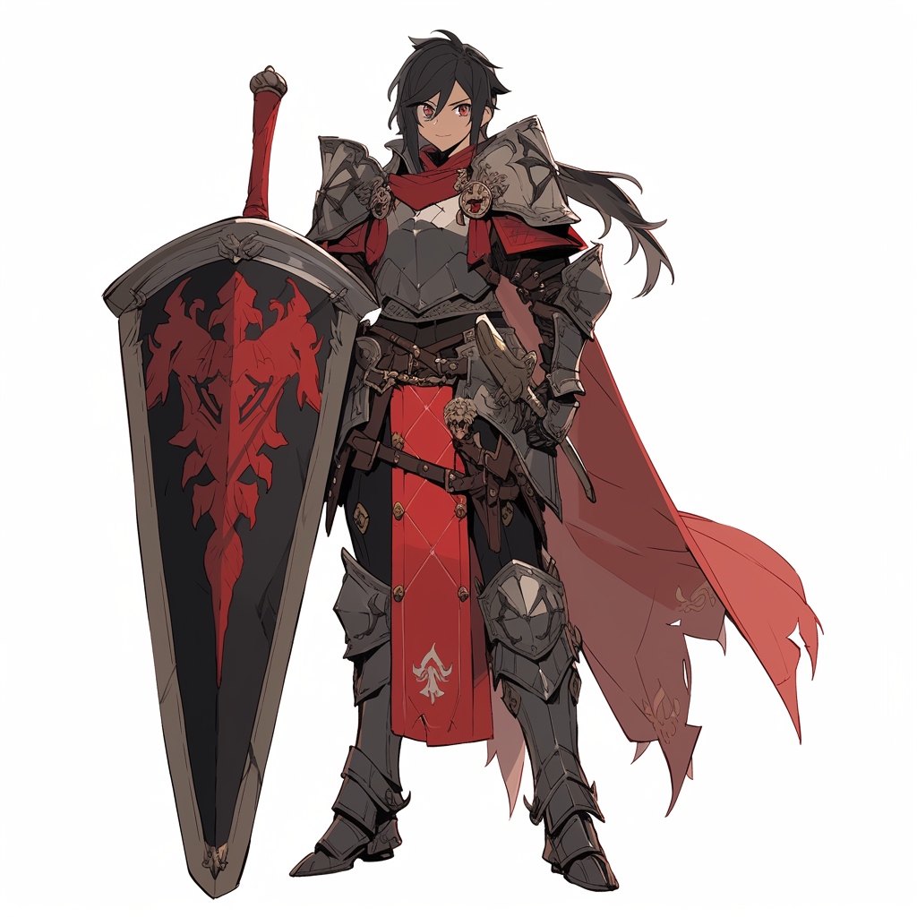 Black hair knight in old armor  ?️