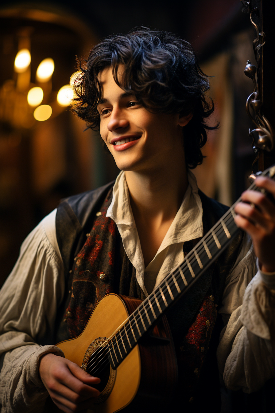 Young musician playing the guitar