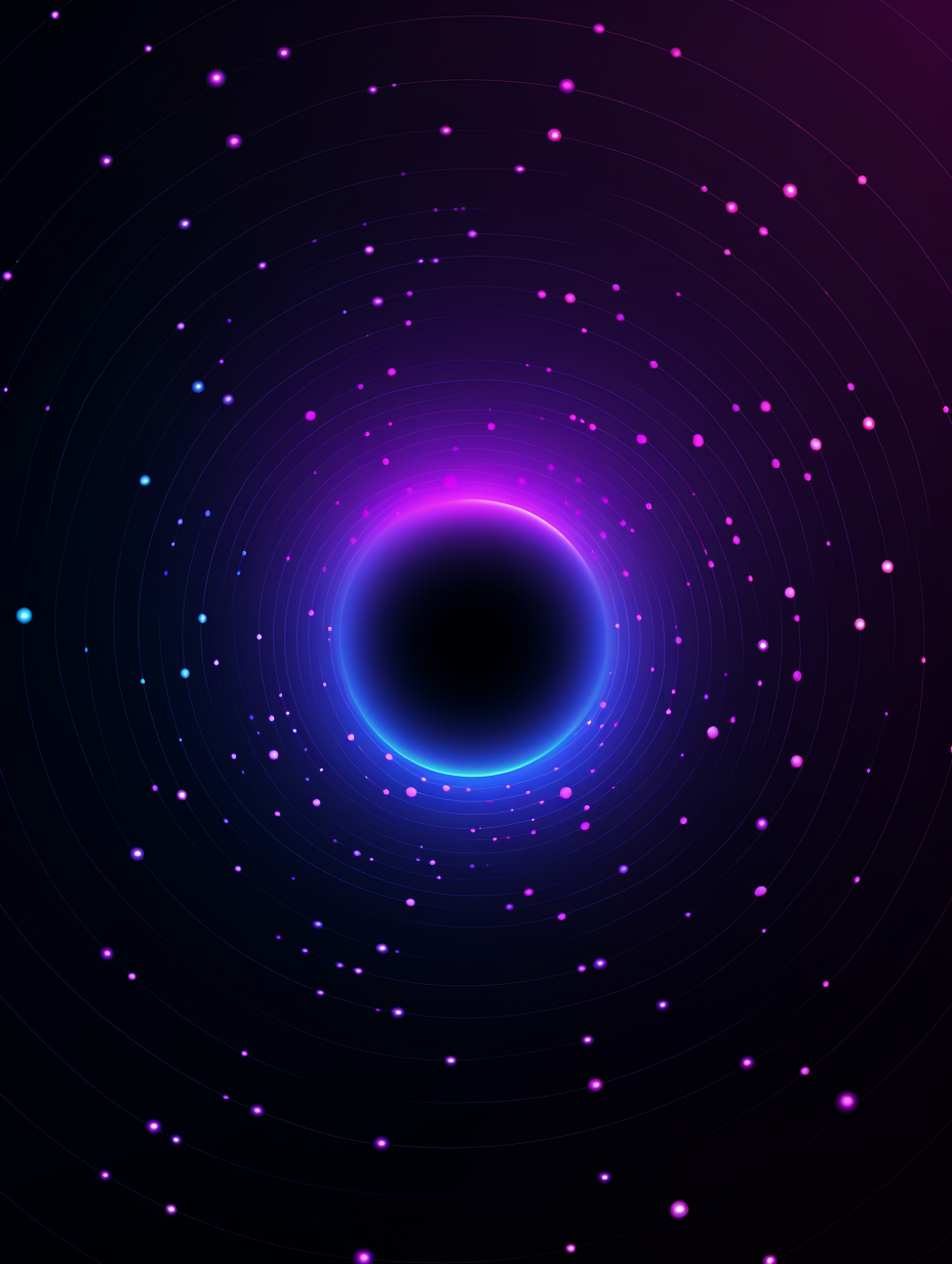 Digital gradient artwork of a black hole