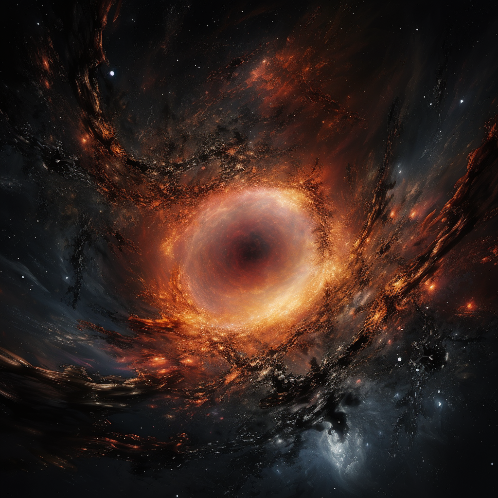 Image of a black hole in space