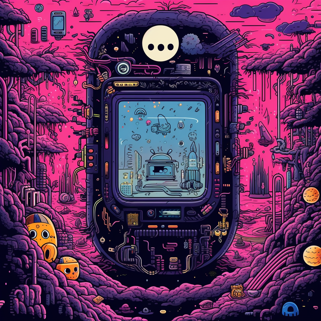 Tamagotchis with 8-bit Screen in a Black Hole