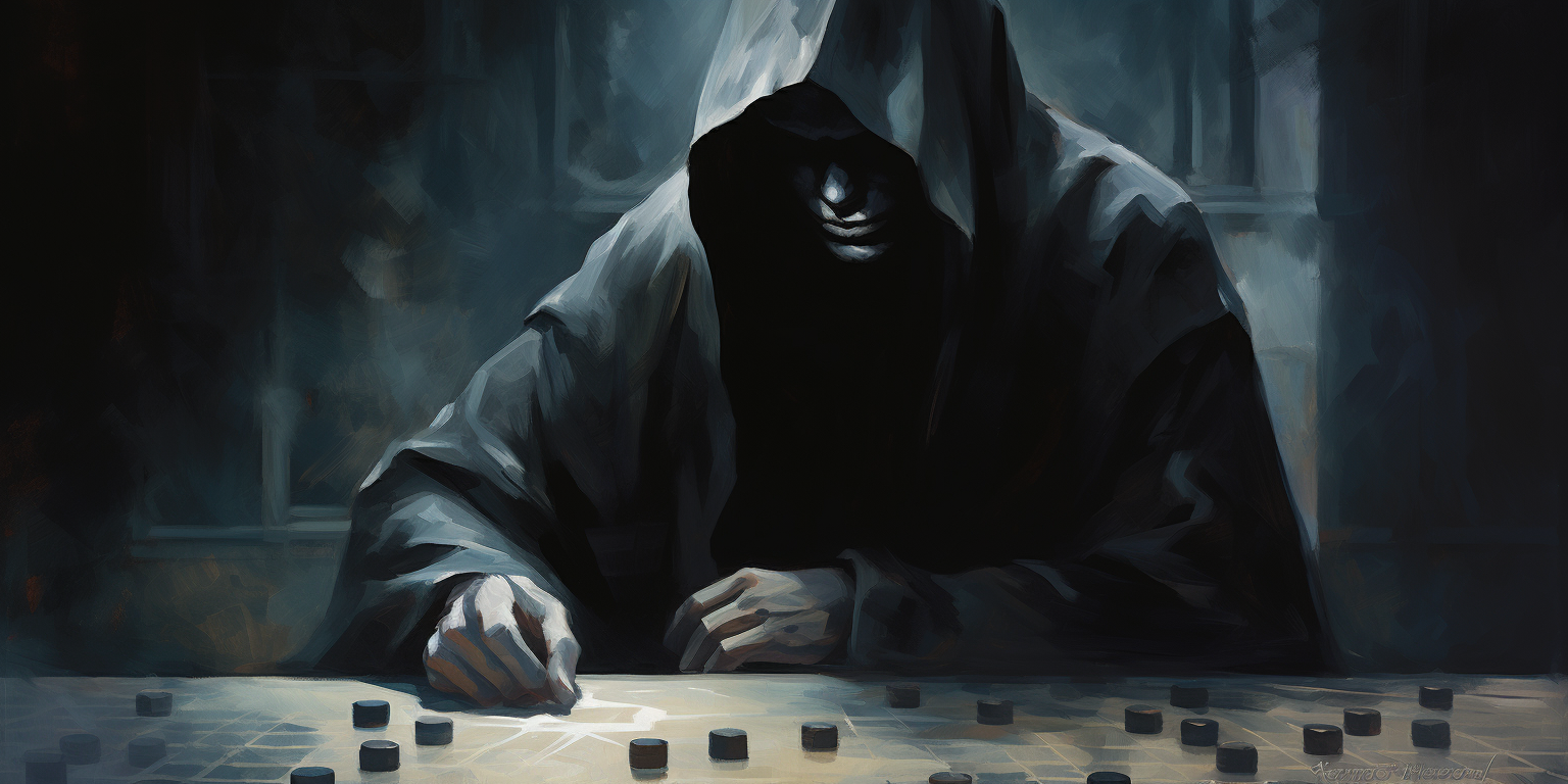 Black Hood Men Playing Dice Board Game