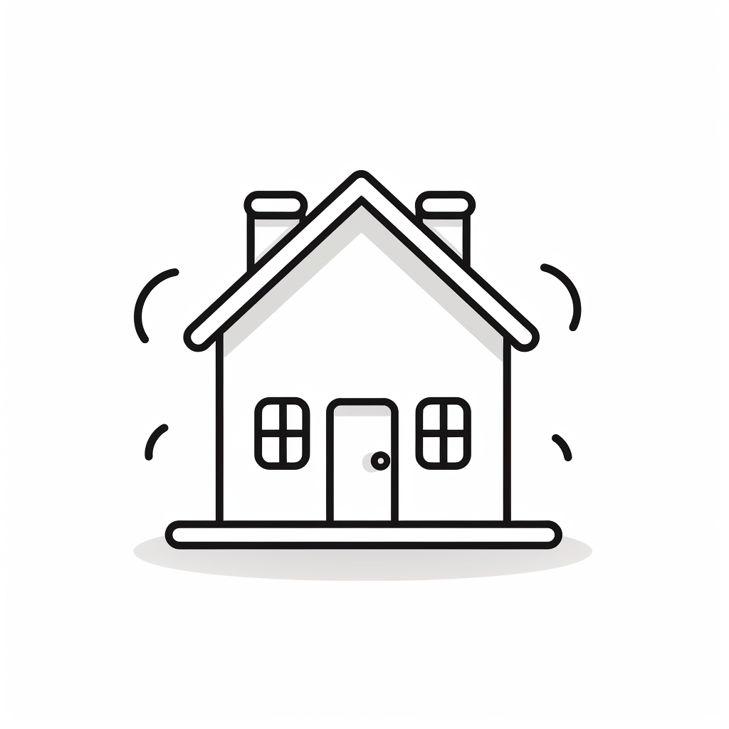 Black House Icon on White Background