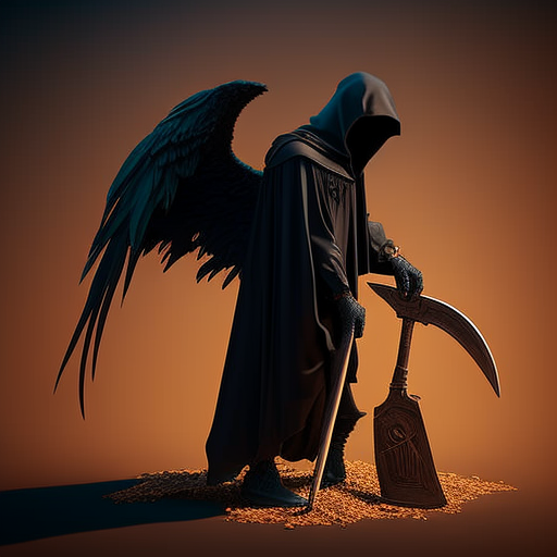 Dark Reaper with Black Wings and Scythe