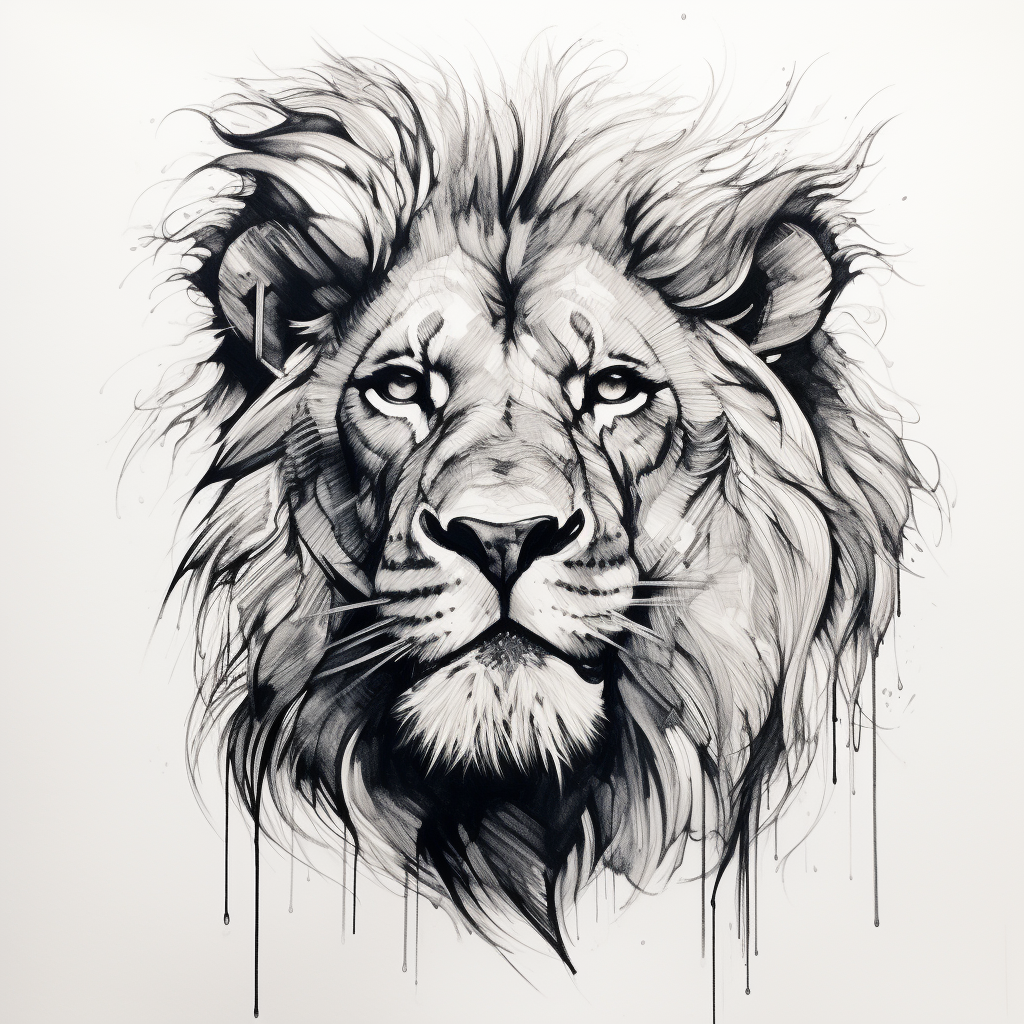 Simple lion's face drawing