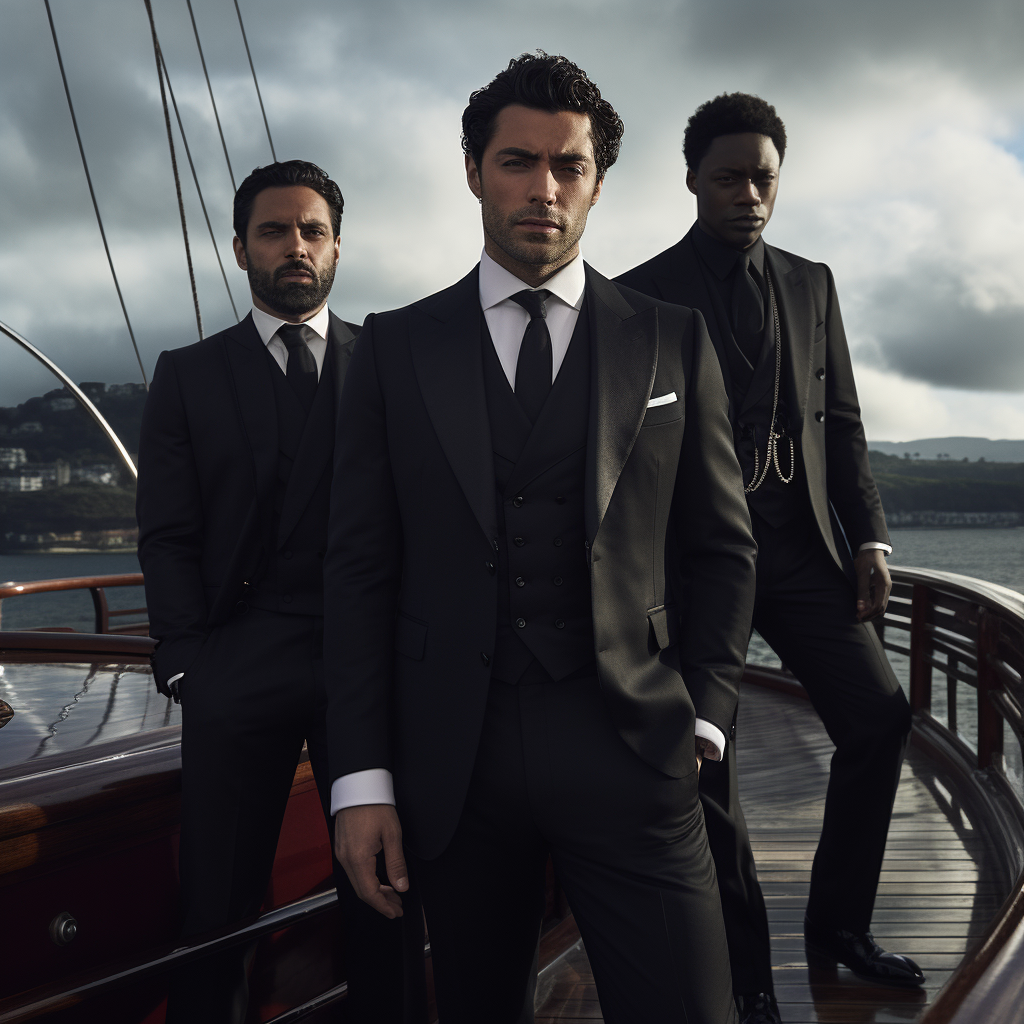 Black James Bond on Boat