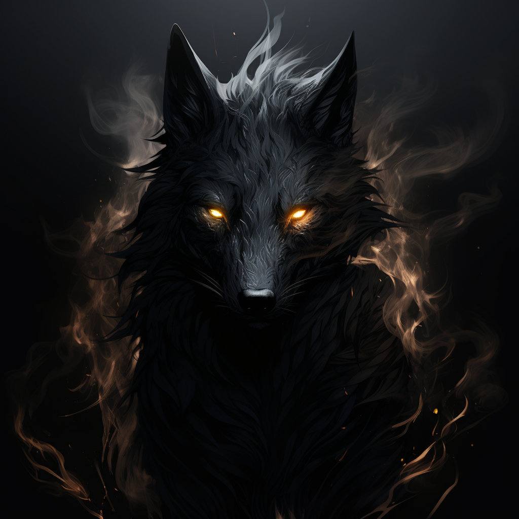 Black Japanese Wolf Spirit