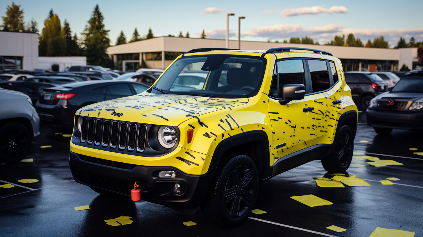 Black Jeep Renegade Yellow Post Its