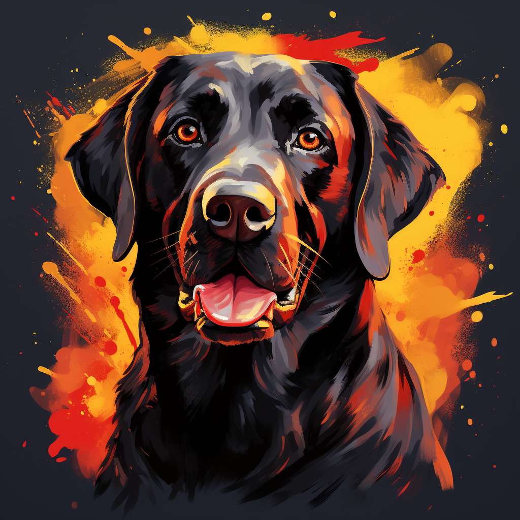 Black Labrador in Paint Style