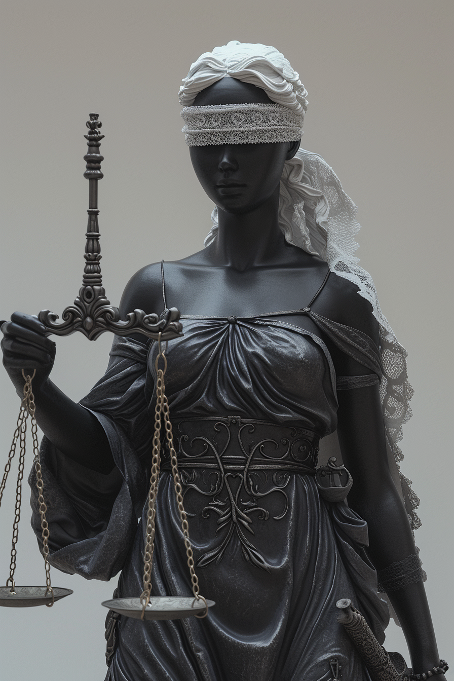 Black Lady Justice with Scale