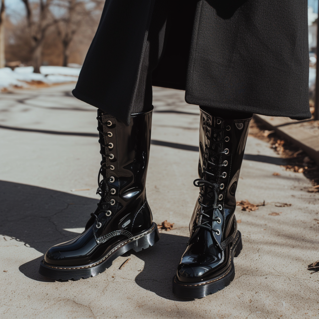 Black Leather Lace-up Dr. Marten Boots