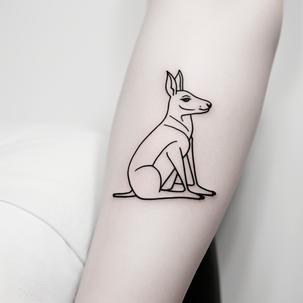 Black Line Tattoo Kangaroo on Sectional