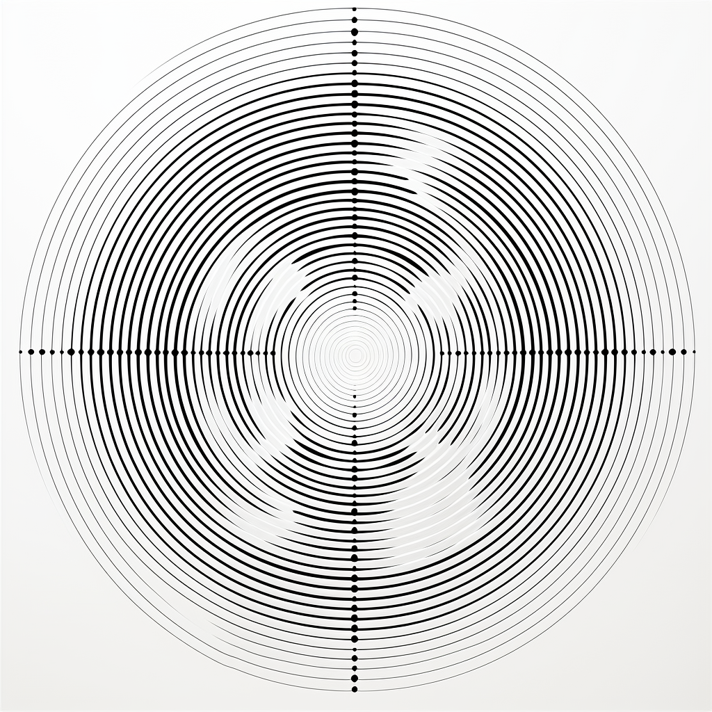 Circular black lines on white background