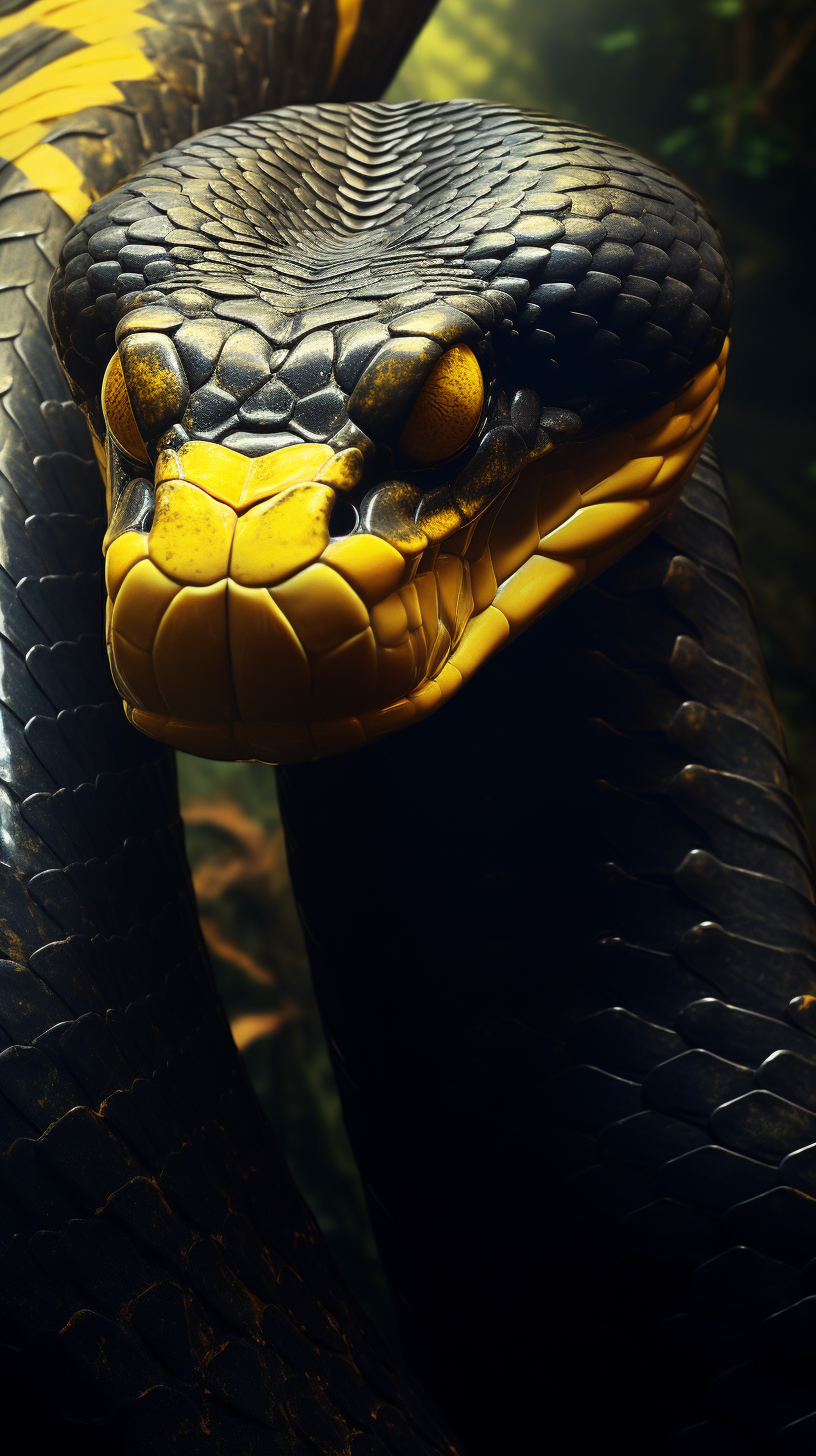 Majestic black mamba snake in 4K