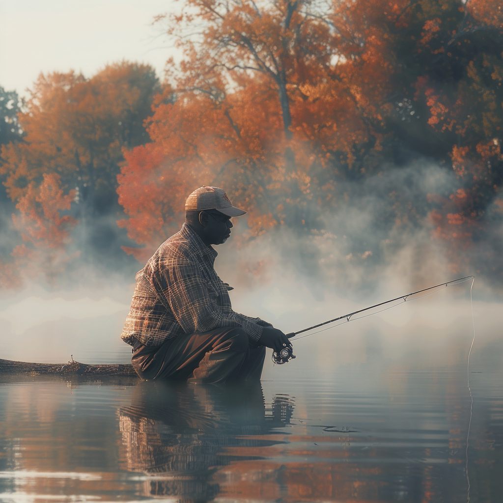 Man fishing with stringer full