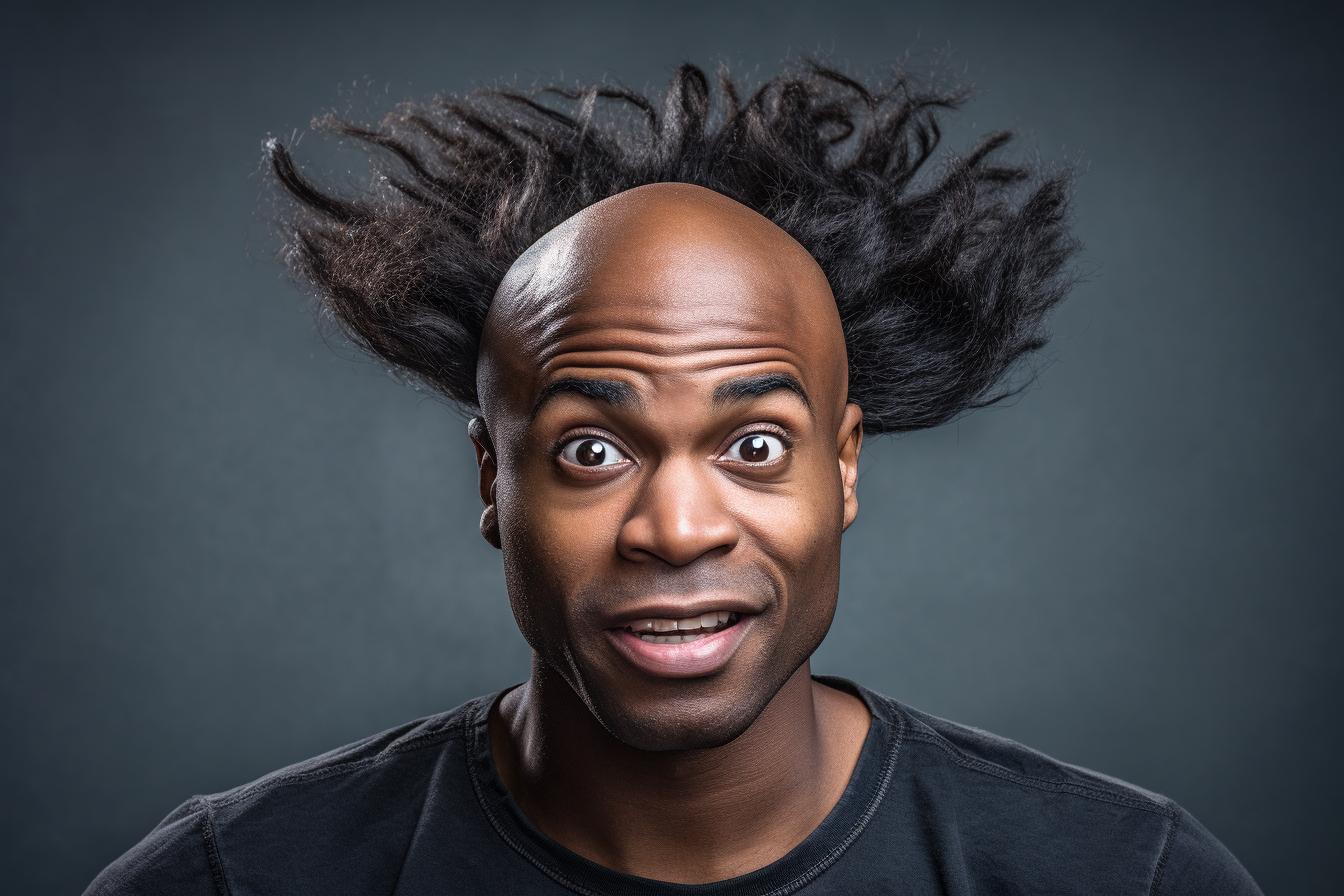 Black man with receding hairline