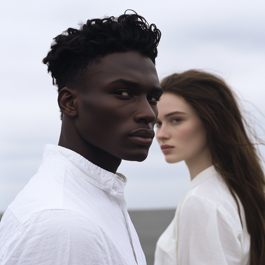 Black man and white woman fashion