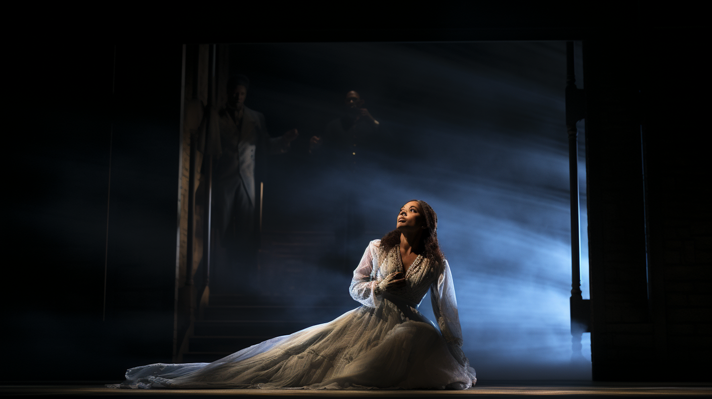 Black man and woman on theatre stage