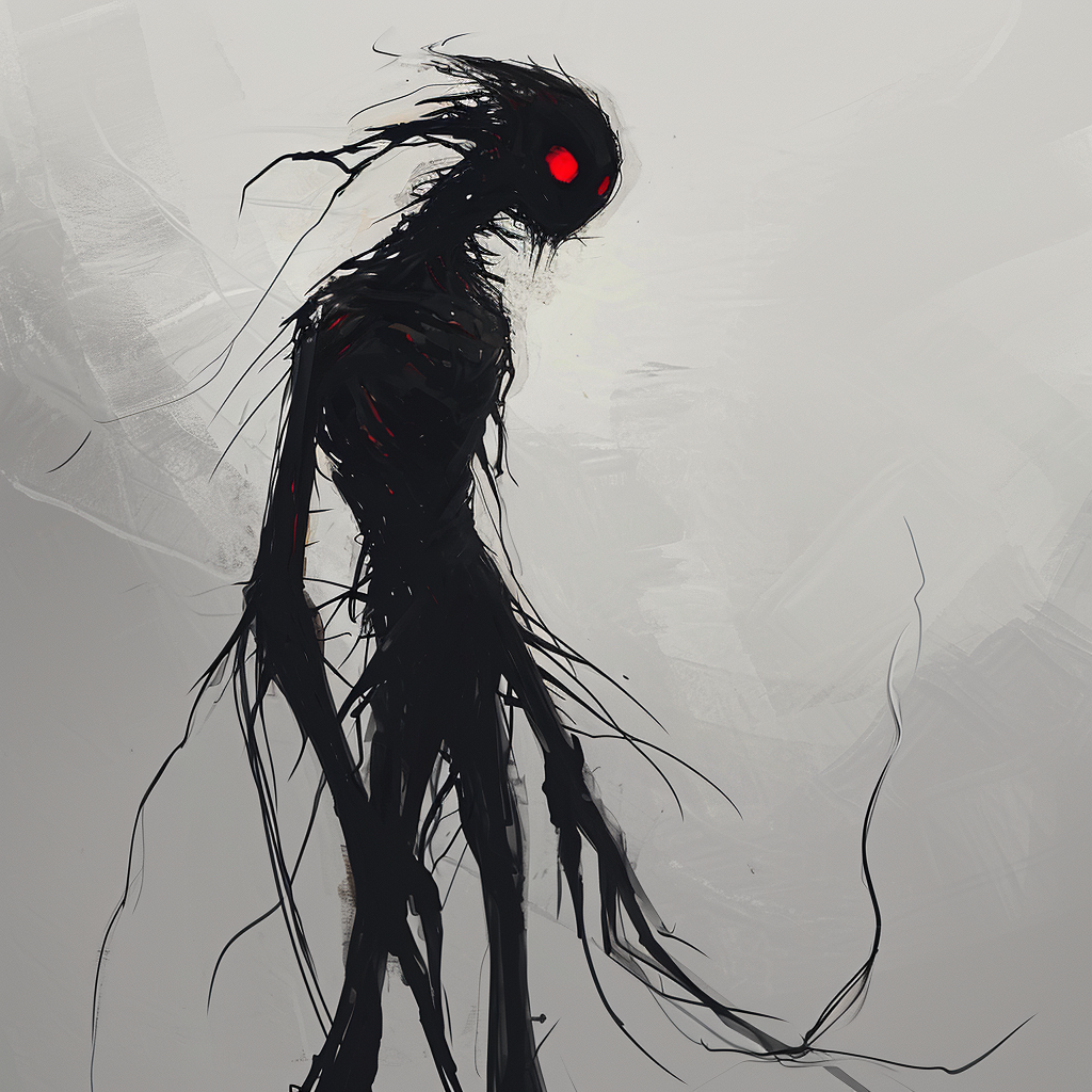 Black monster with red eyes