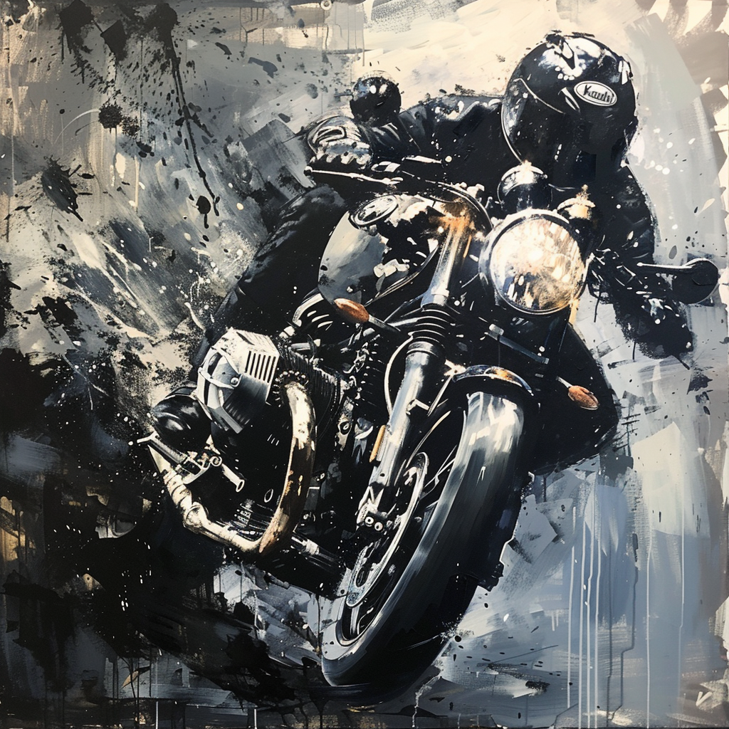 black motorcycle art design