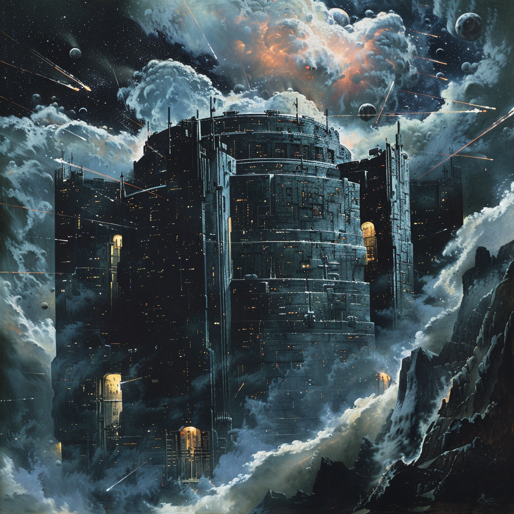 Detailed illustration of Black Nebula Space Fortress