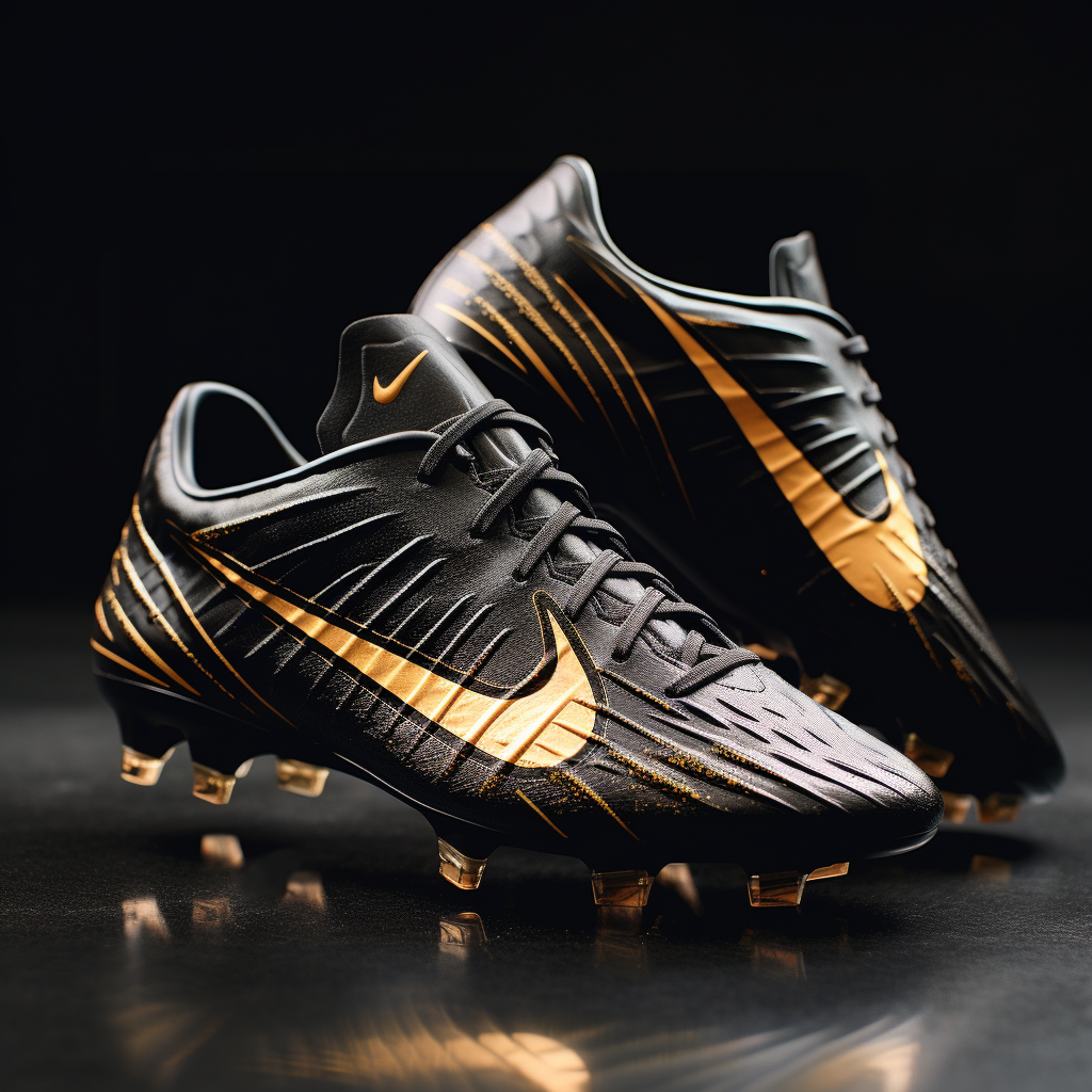 Nike black and gold boots best sale