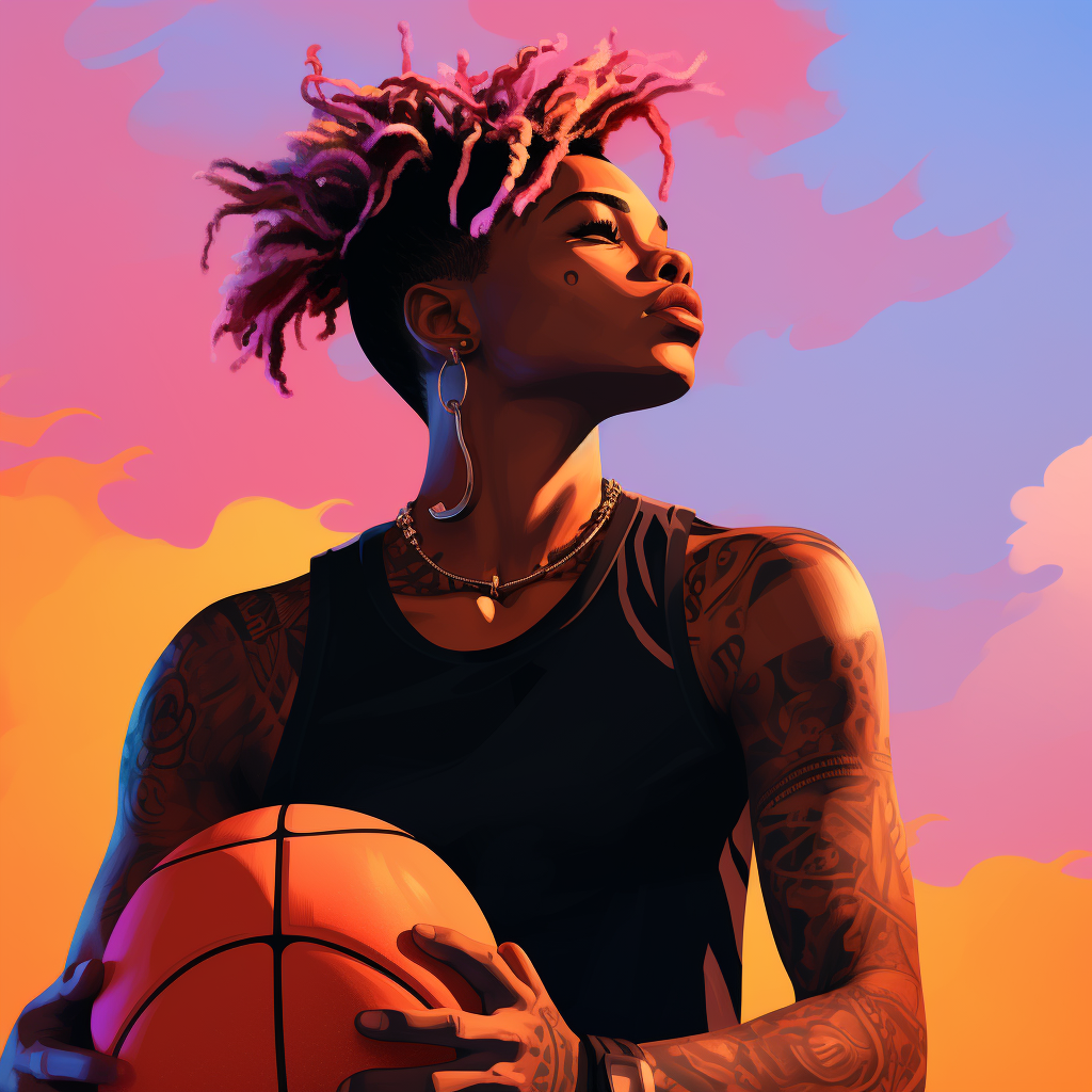 Black nonbinary individual playing professional basketball