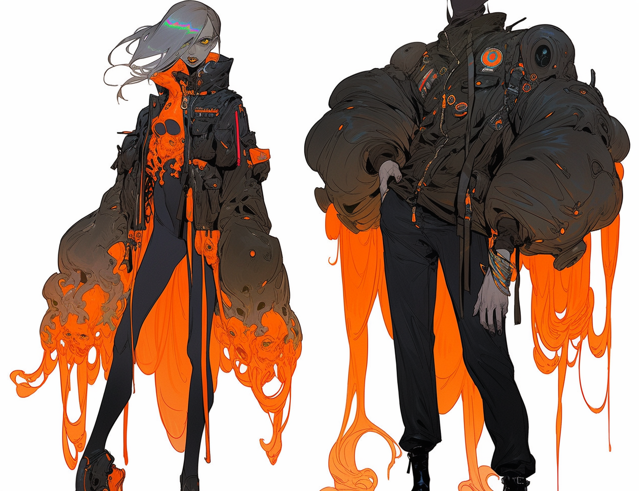 Stylish Black Orange Fashion Halloween Theme