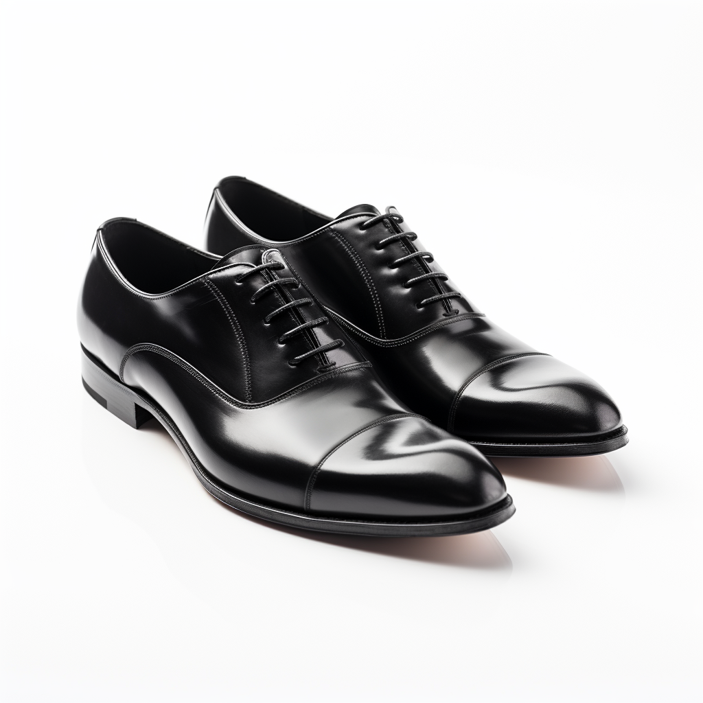 Black Oxford Shoe on White Background