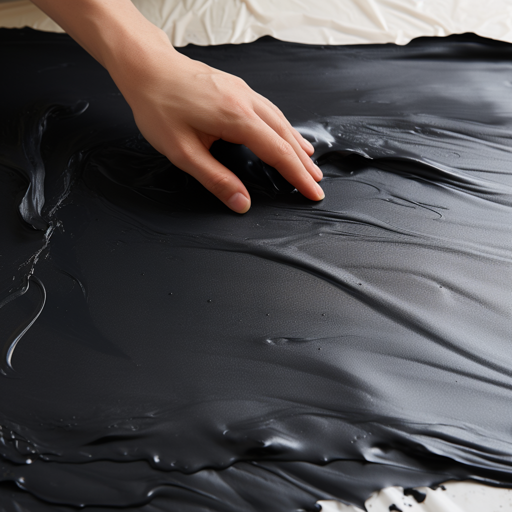 Black paint covering white paper