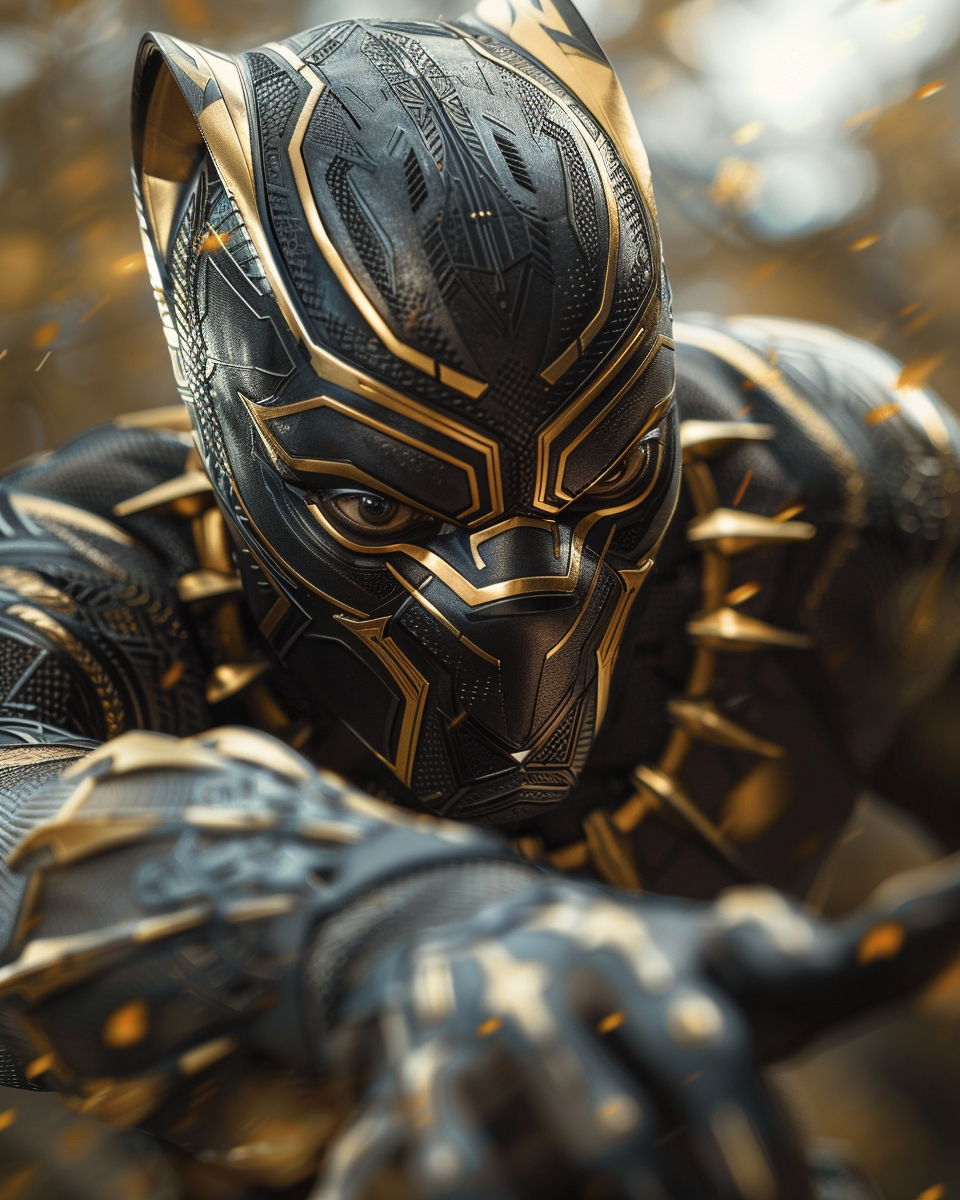 Chadwick Bosman Black Panther Costume Pose