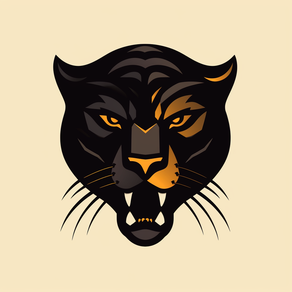 Abstract black panther NBA logo