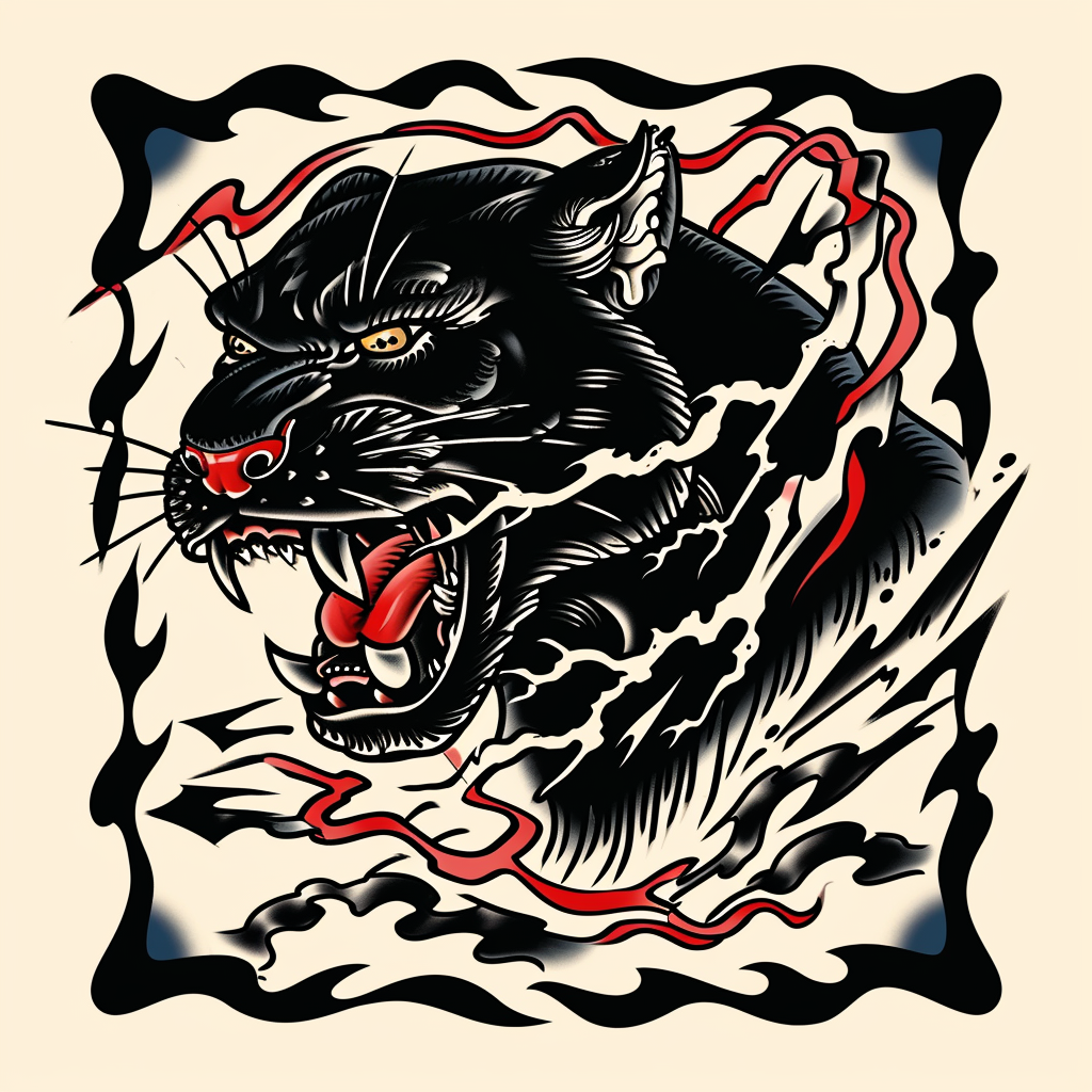 Black Panther Tattoo Illustration