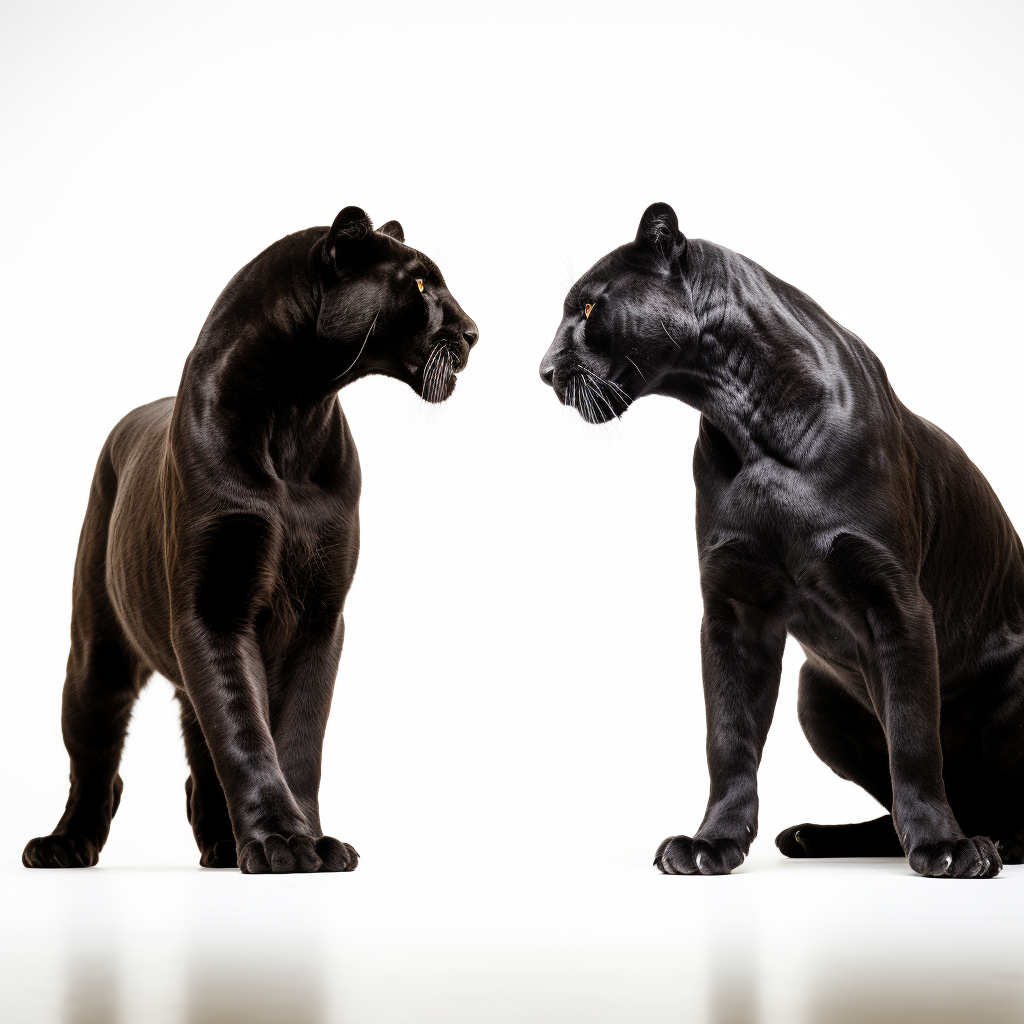 Two Black Panthers Engaged in Showdown