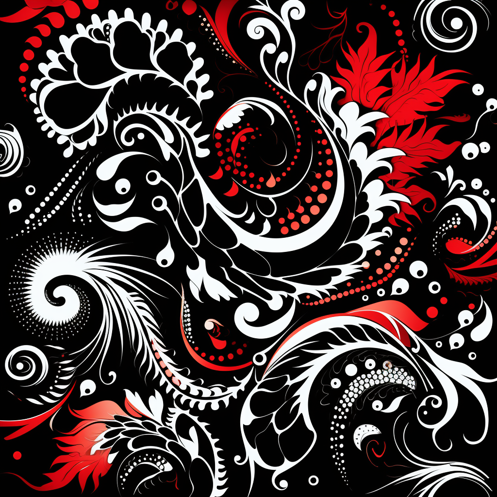 Stylish black Xoloes pattern design