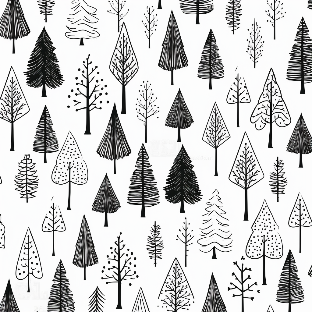 Minimalist Black Pine Trees